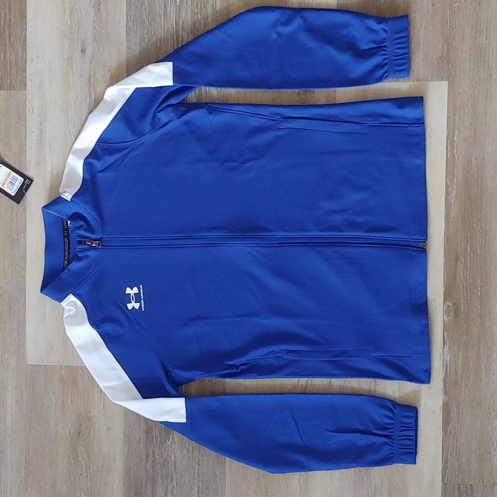 NWT Under Armour Women's Fitted Challenger Track Jacket Blue Size S